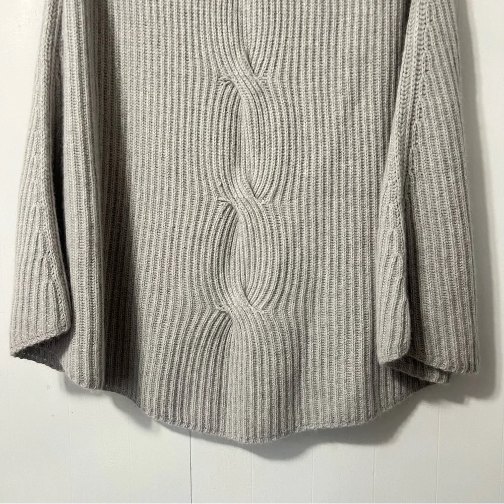 J. McLaughlin Angora Wool Blend Ribbed Poncho Pullover Contemporary Sweater O/S